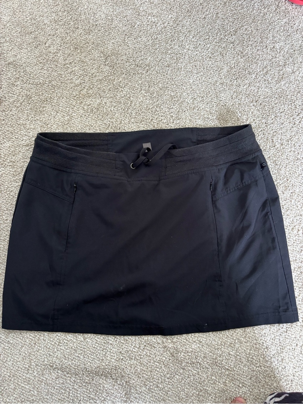 Black Mini Active Skort with Drawstring